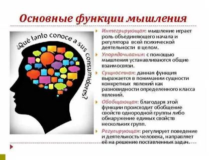 Функции мышления свойства мышления виды мышления