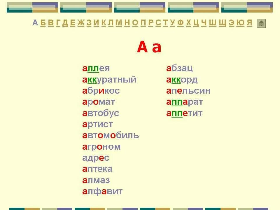 "Буквы и слова". Слово. Все слова на букву а. Слова на б.