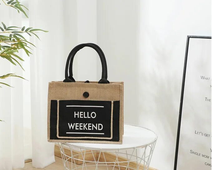 Джутовая сумка hello weekend. Сумка hello weekend Fendi.