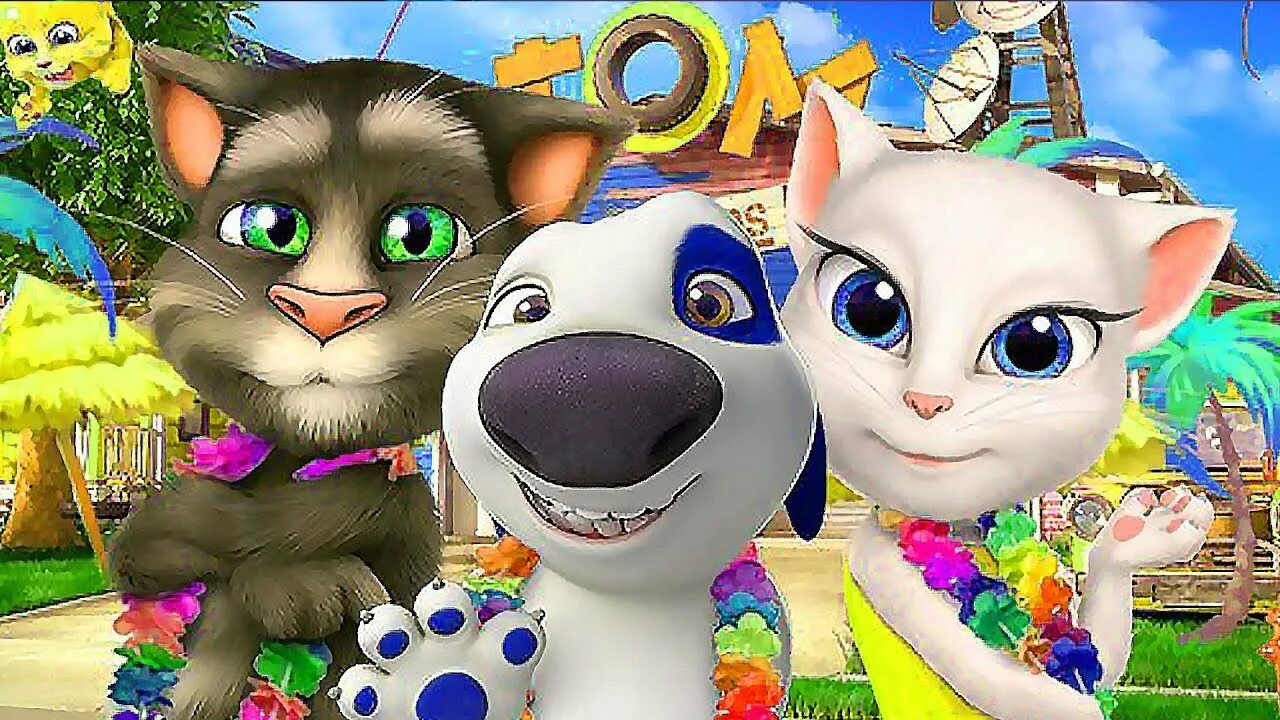 Том. Анджела. Хэнк за золотом. Игра talking Tom friends. Игра talking Tom friends Бекка.