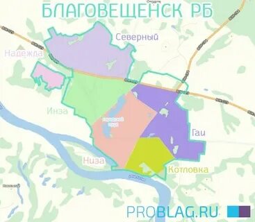 Карта благовещенска республика башкортостан
