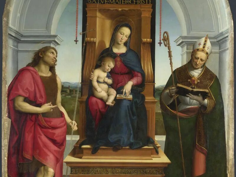 Мадонна на троне с Иоанном Крестителем и Николаем из Бари.
