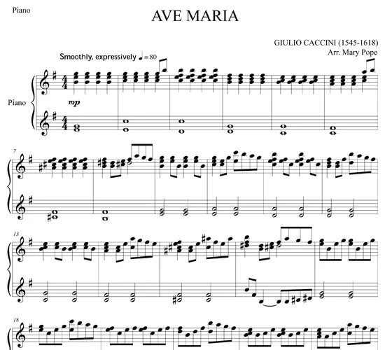 Ave maria caccini. Ave Maria Каччини Ноты.