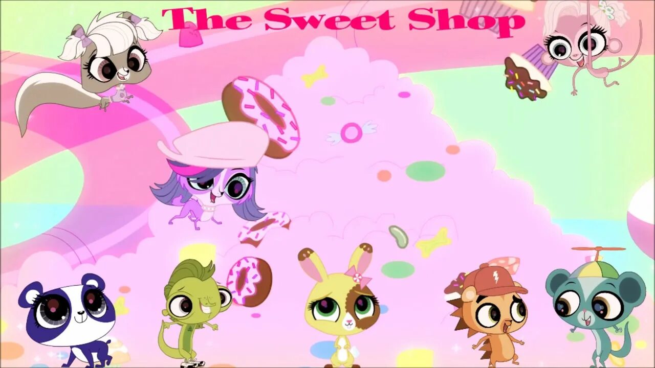 Песни петс. Маленький зоомагазин Рассел Фергюсон. Сунил Невла. Littlest Pet shop Sweet shop. Littlest Pet shop Sweet Sweetest.