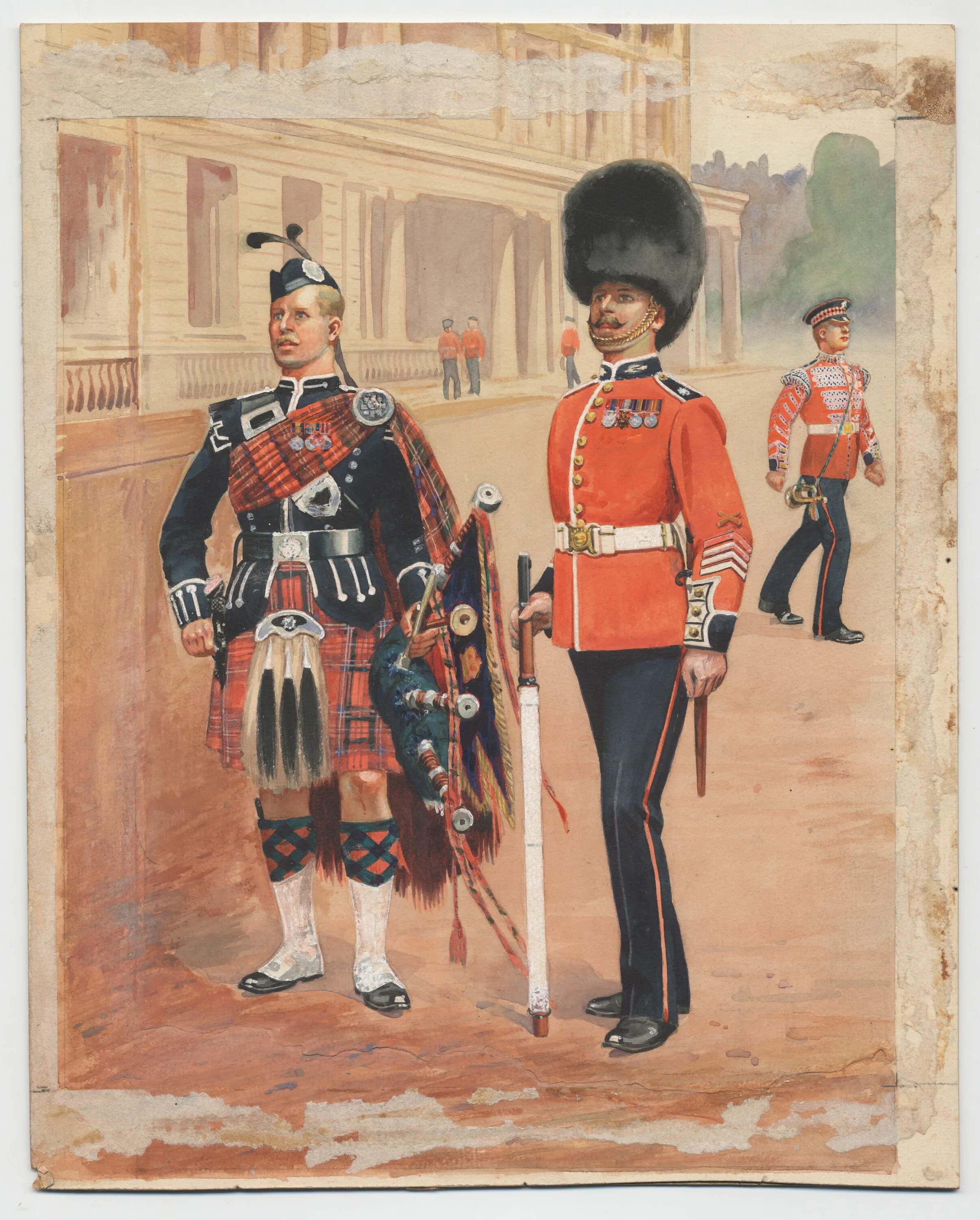 Шотландский Драгунский полк. Шотландский Гвардейский полк. Королевский шотландский полк. Армия Великобритании 1900.