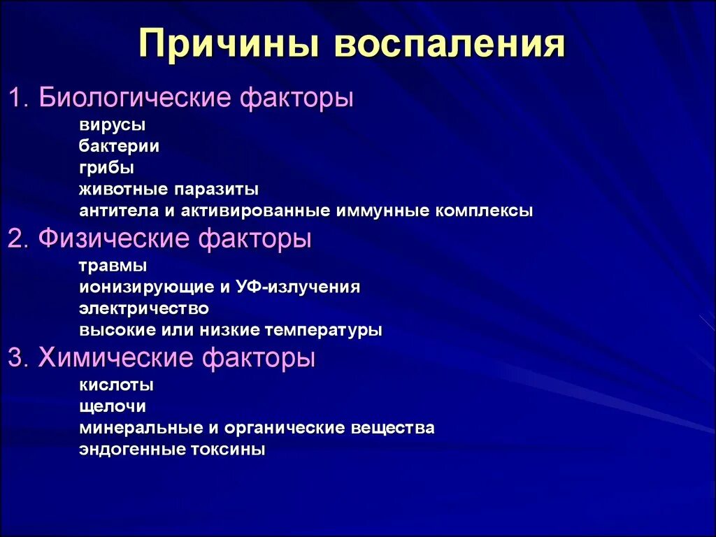 Факторы вызывающие воспаление патология. Факторы возникновения воспаления. Причины возникновения воспалительного процесса. Причины развития воспаления. Диффузные факторы