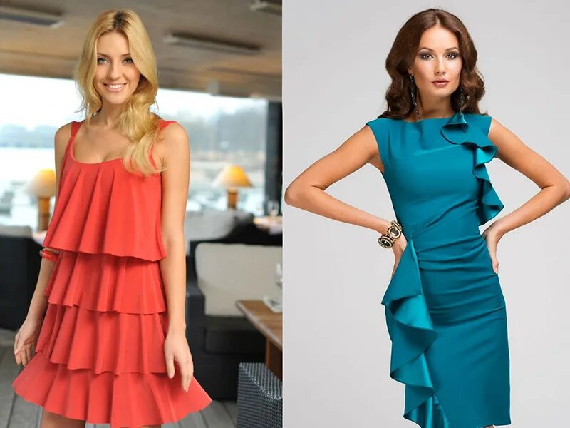 Платье с рюшами и воланами. Платье с воланами. Волан фасон. Волан фасон. Платье с рюшами.