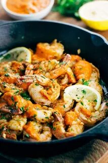 Креветки с чесноком и зеленью