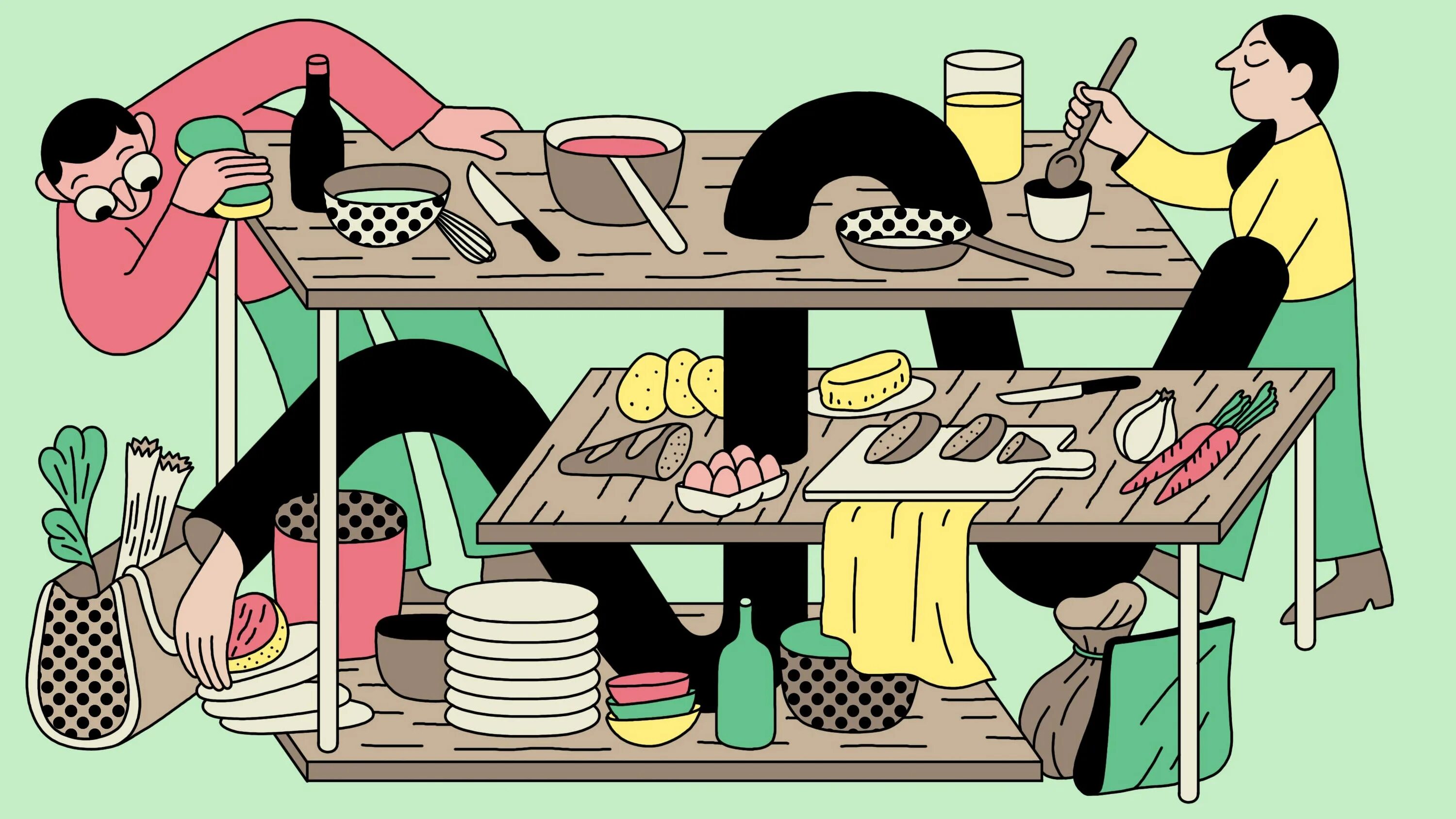 Mess up your. Clean up the mess. clean kitchen. simon landrein gif.