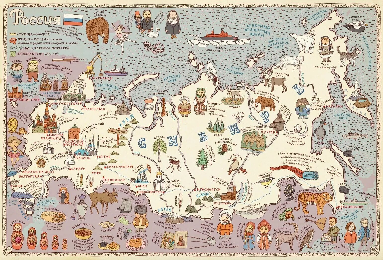 Карта России для детей. Карта путешествий. Россия карт адял детей.