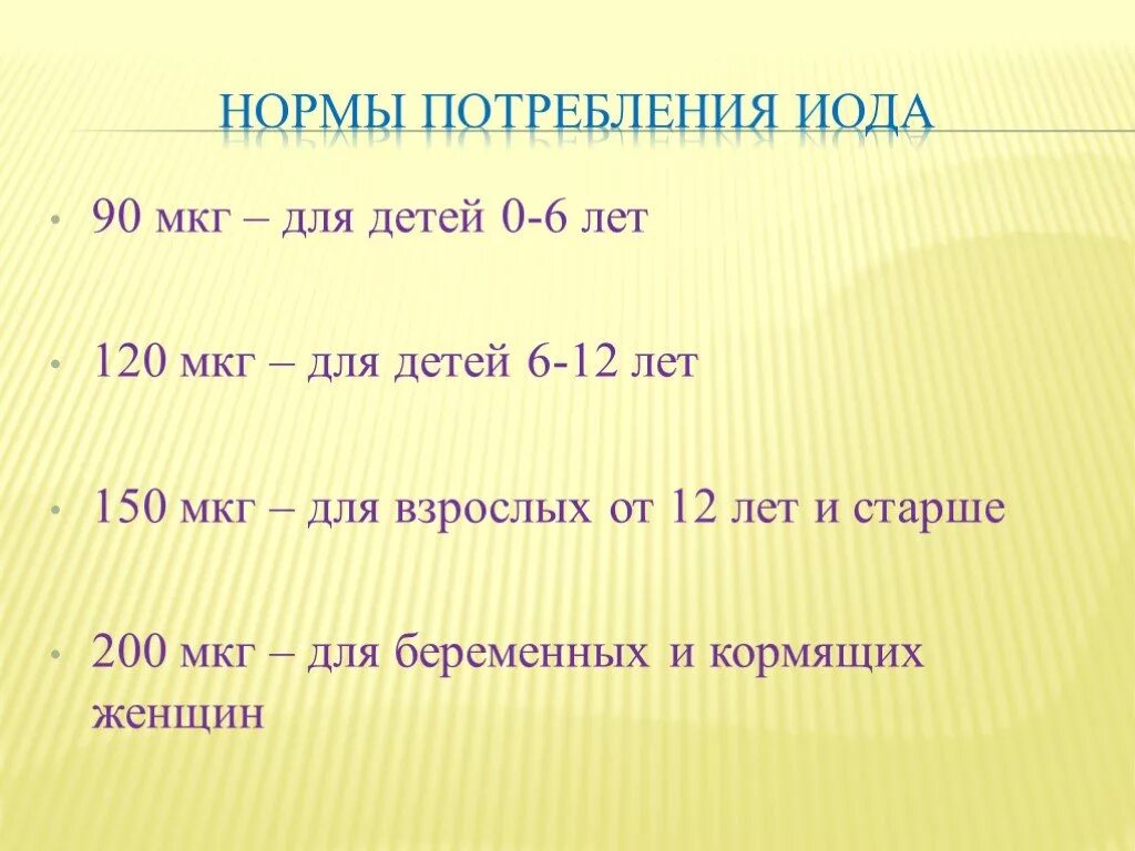 Нормы потребления йода. Суточная потребность в иоде. Нормы ежедневного потребления йода.