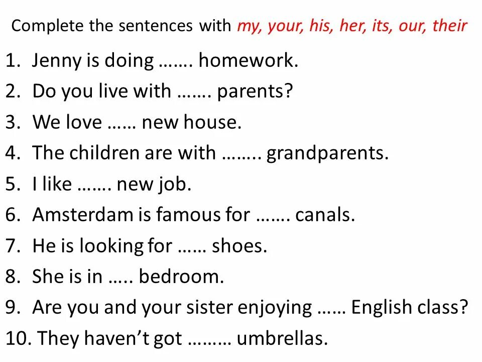 Местоимения упражнения 6 класс английский. Possessive adjectives задания. Притяжательные местоимения упражнения. Possessive pronouns упражнения. Притяжательные местоимения в английском задания.