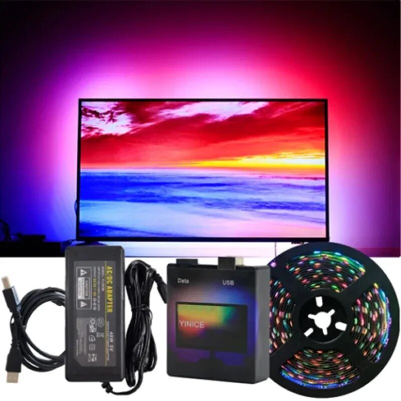 Подсветка для монитора купить. DIY TV PC Dream Screen USB светодиодная лента HD TV. Светодиодная лента Ambilight. Светодиодная подсветка для телевизора УСБ. DIY Ambilight TV PC Dream Screen USB.