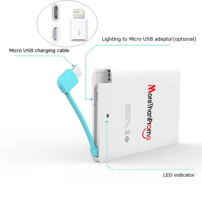 Power Bank 2500 Mah. Slim Power Bank 2500. Power Bank со встроенным кабелем Micro USB. Описание Power Bank.