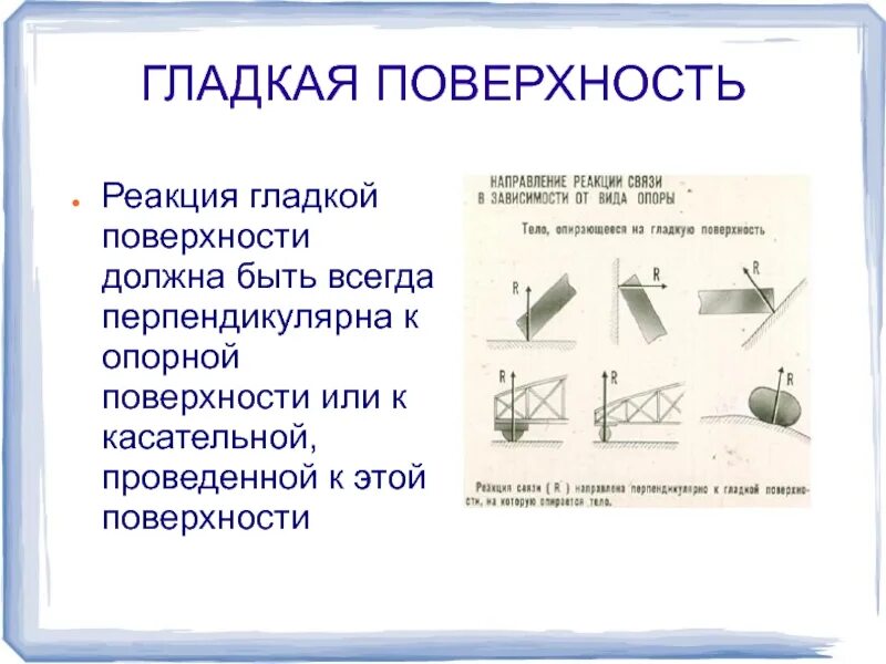 Гладкая равномерная поверхность. Реакция гладкой поверхности. Реакция опоры гладкой поверхности. Гладкая поверхность. Гладкая опорная поверхность реакция.