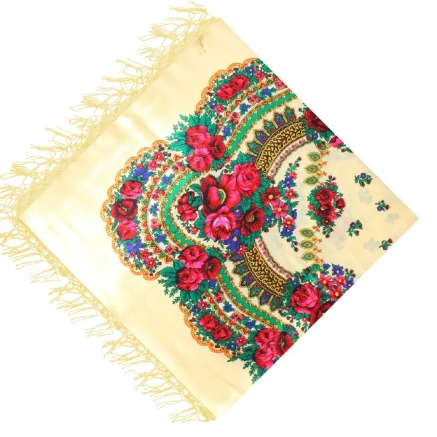 Sale! Women's Authentic PAVLOVO POSAD SHAWL 146x146 cm 57x57" Russian Floral War