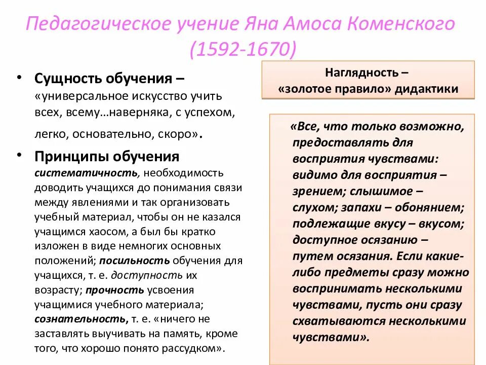 Содержание образования коменского. Теория яна амоса коменского. педагогическая теория коменского. теория обучения коменского. педагогическая концепция коменского.
