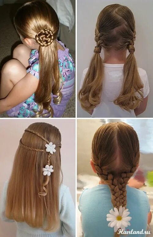Прическа на выпускной 4 класс длинные. Простые причёски для девочек. Детские причёски на длинные волосы в домашних. Красивые причёски для девочек на длинные волосы. Несложные прически для девочек.