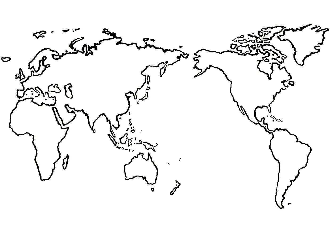 Карта земли черно белая. Трафарет карты.