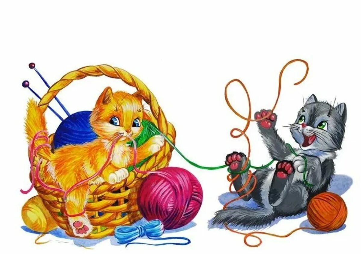 Котенок играет малыша. Котенок с клубочком. Котенок играющий с клубком. Котенок и клубок ниток. Кошка с клубком ниток.