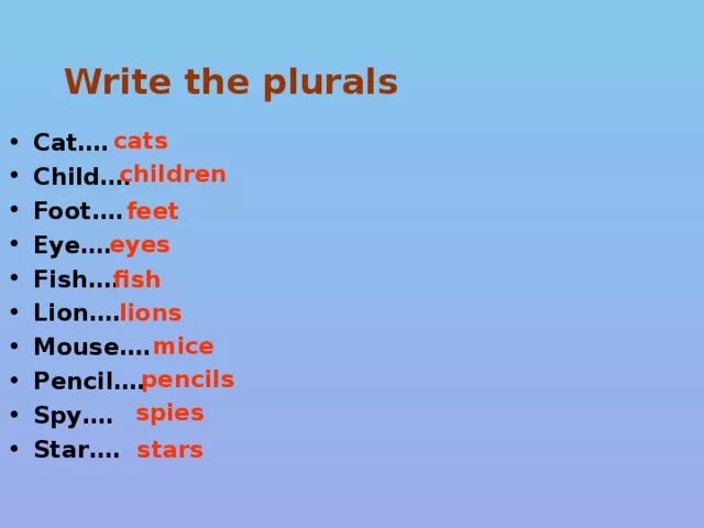 Write the plurals. Write the plural forms. Write the plurals перевод. Write the plurals 5. Как переводится пишет