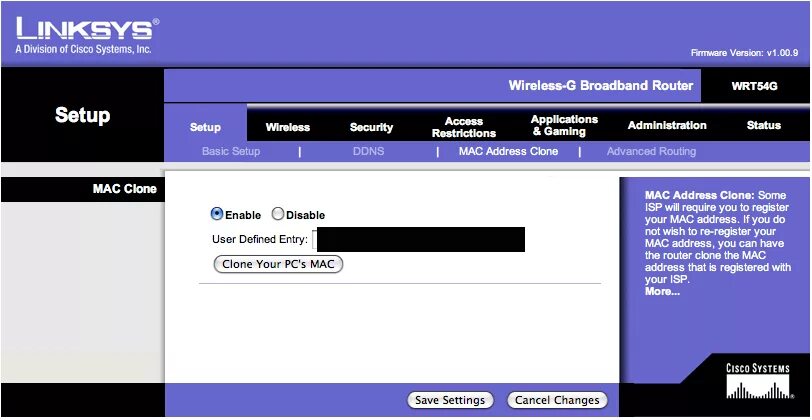 Clone address. Snr web interface. failed to change mac address for wireless network connection set the first octet of mac adress as 02. установить принтер по mac адресу как prn.