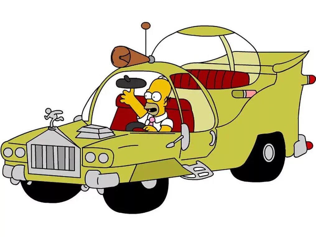 Гомер симпсон в машине. Автомобиль придуманный Гомером Симпсоном. Гамера машина Гомера. Гомер симпсон изобрел машину.