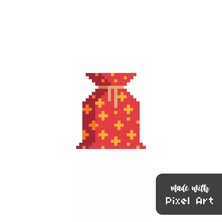 Подарок пиксель арт. Пиксельный подарок. Подарок в пиксельном стиле. Пиксельный мешок с подарками. Подарок спрайт.