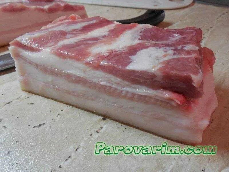 Как вкусно засолить мясную прослойку