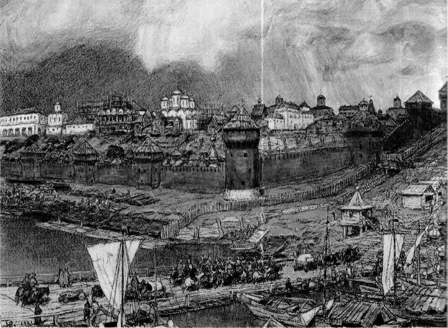 старинная астрахань хаджи-тархан. гравюра астрахани в 16 веке. хаджи тархан астрахань 16 век картинки. поход ивана 4 на астрахань. кирпичный кремль ивана 3 васнецов.