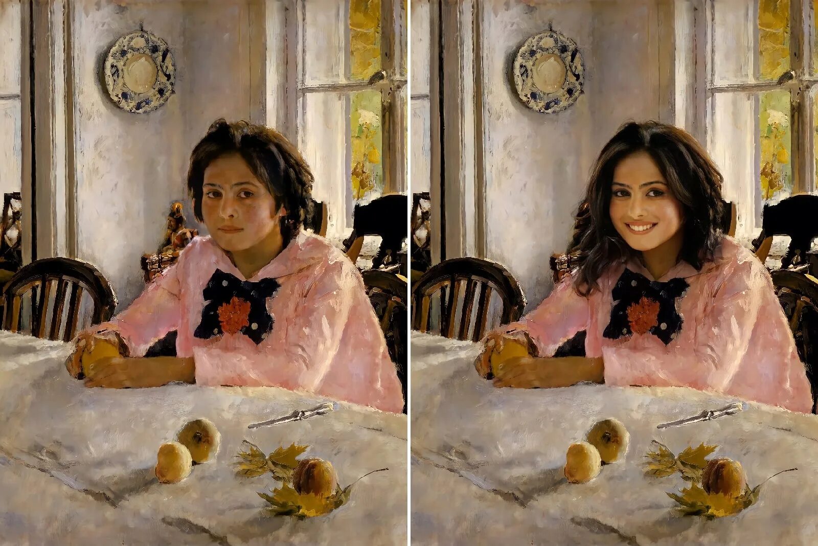 Девочка с персиками картина галерея. Девочка с персиками Серова. В Серов девочка с персиками 1887. Картина девочка с персиками в.а.Серов оригинал.