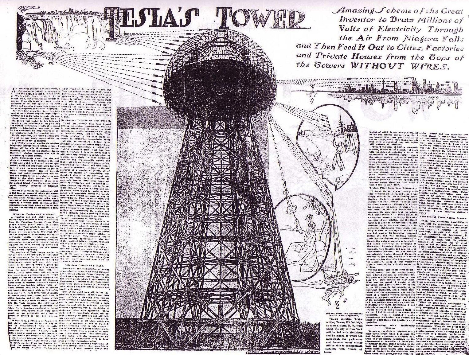 Ithio. Беспроводная передача электричества Тесла башня Тесла. Схема башни Тесла.