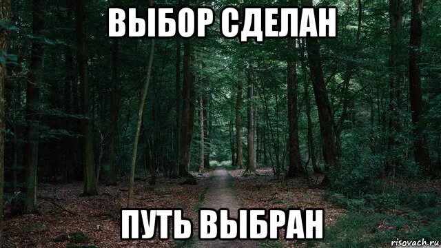 А ты сделал свой выбор. Я сделала правильный выбор. Я сделал свой выбор. Выбор сделан путь выбран. Сделала выбор часть 3