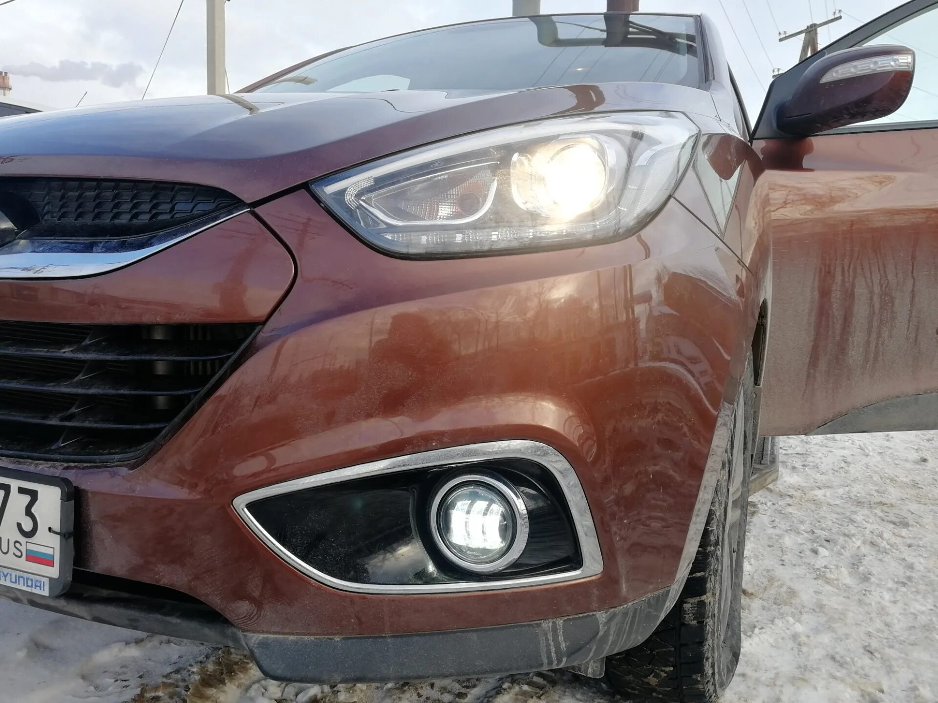 Hyundai ix35 ПТФ светодиодные. Диодный ПТФ Hyundai ix35. ПТФ Sal-man Hyundai ix35. ПТФ ix35 led.