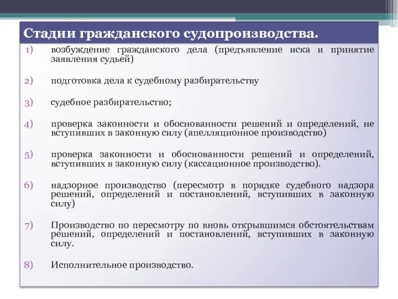 Предъявленные в иске должны быть. Стадии гражданского судопроизводства. Виды судопроизводства в гражданском процессе. Виды и стадии гражданского процесса. Стадии гражданского процесса схема.