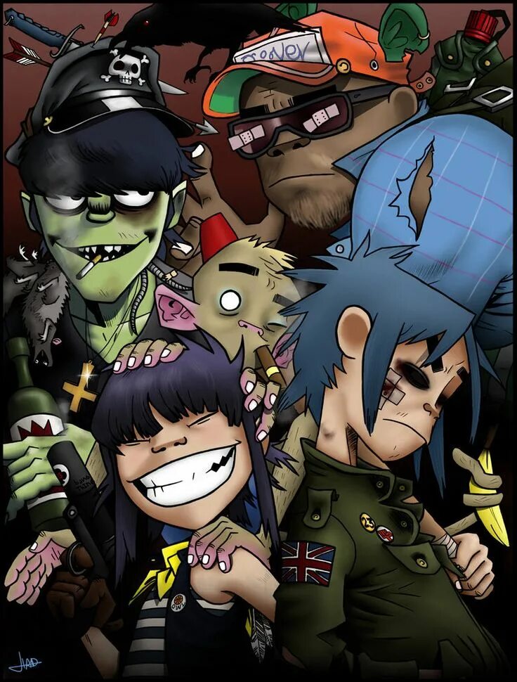 Группа Gorillaz. Группа гориллаз 2д. Г̶р̶у̶п̶п̶а̶ г̶а̶р̶и̶л̶а̶з̶. Группа Gorillaz персонажи. Гориллаз слушать песни