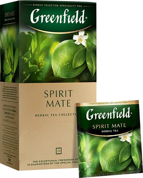 Купить зеленый чай на озоне. Чай Гринфилд Spirit Mate. Greenfield Spirit Mate Herbal Tea. Гринфилд спирит матэ(1,5гх25п)чай.нап.пак.. Чай Гринфилд зеленый 25 пакетиков.