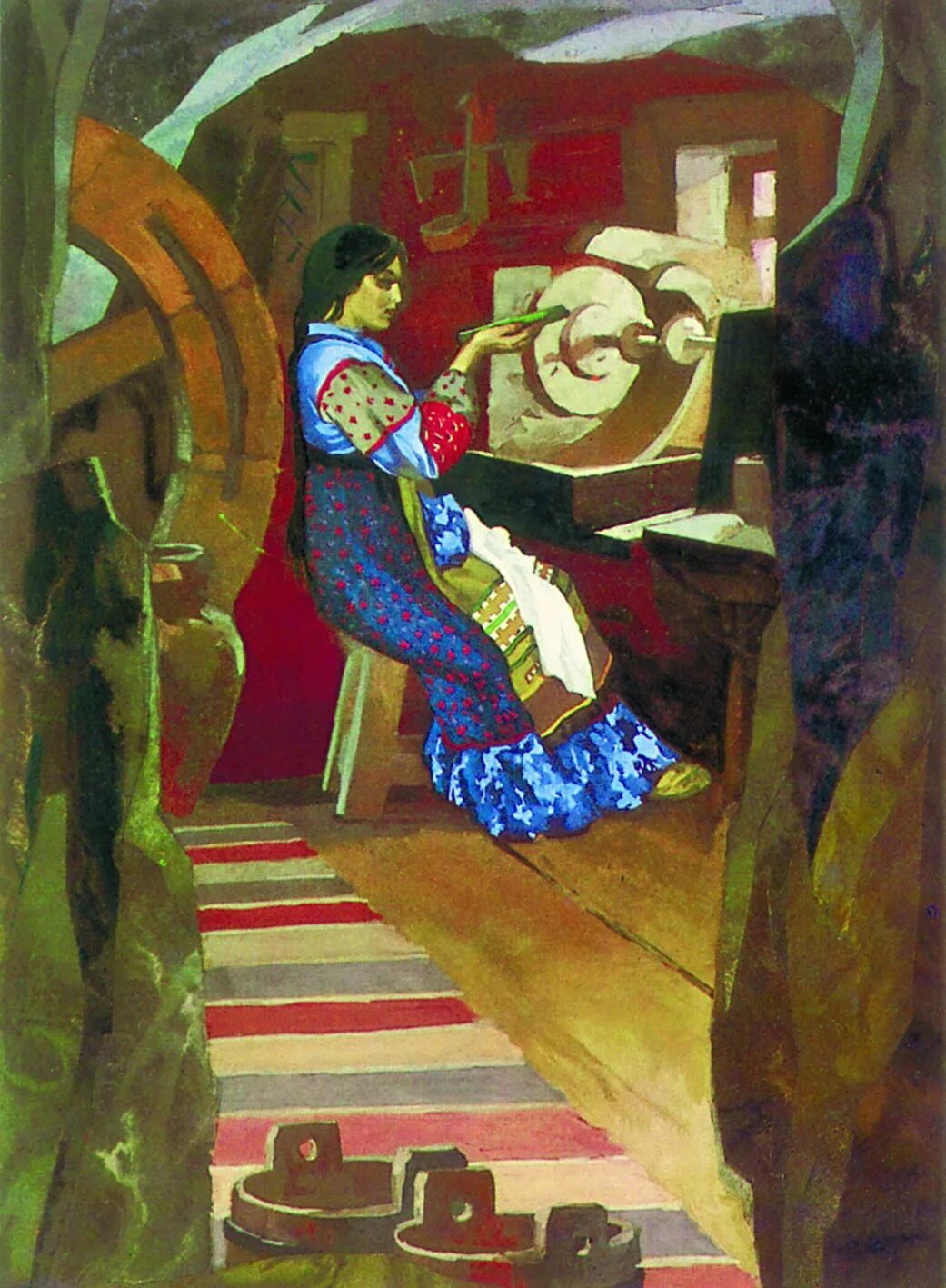 горный мастер бажов иллюстрации палеха. "каменный цветок". горный мастер бажов иллюстрации. п п бажов горный мастер. травяная западенка бажов.