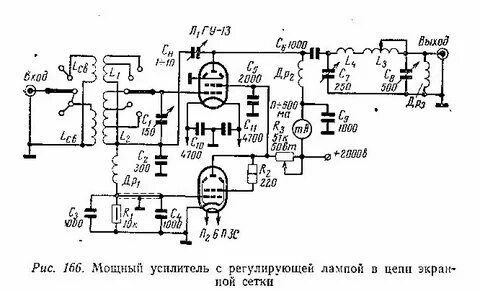 Схемы усилителей мощности на лампах