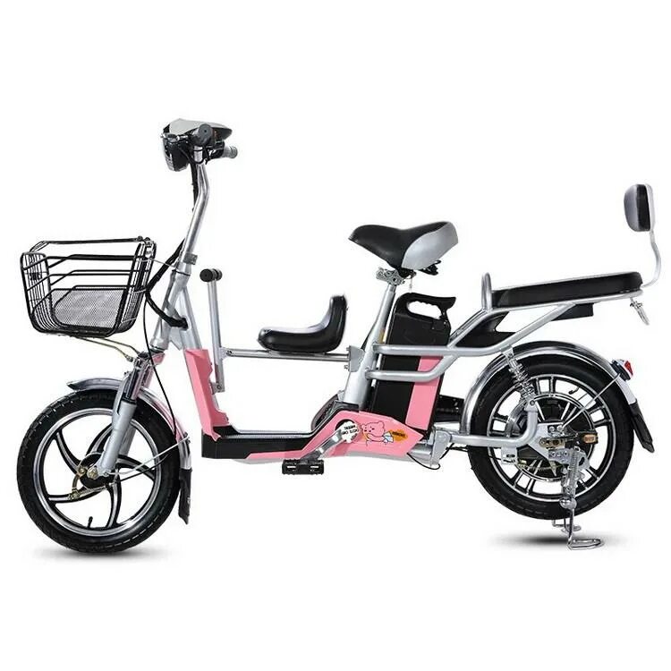 Gedesheng электровелосипед. Электровелосипед с двумя сиденьями. Электрический велосипед взрослый с сиденьем. Электрический велосипед двухместный.