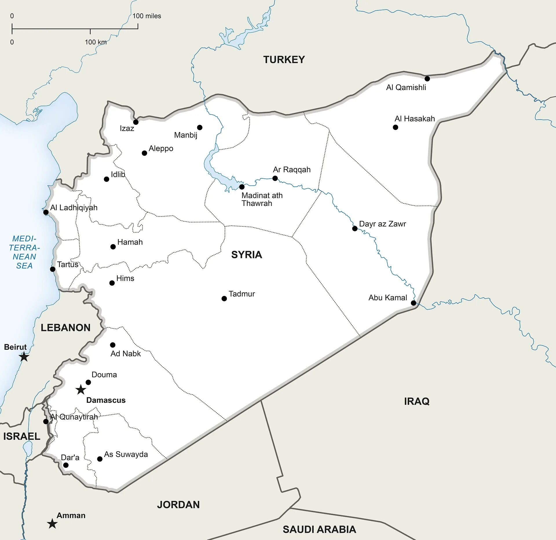 Дамаск где находится страна. Сирия политическая карта. Сирийская арабская Республика на карте. Карта Сирии с провинциями. Сирия географическое положение на карте.