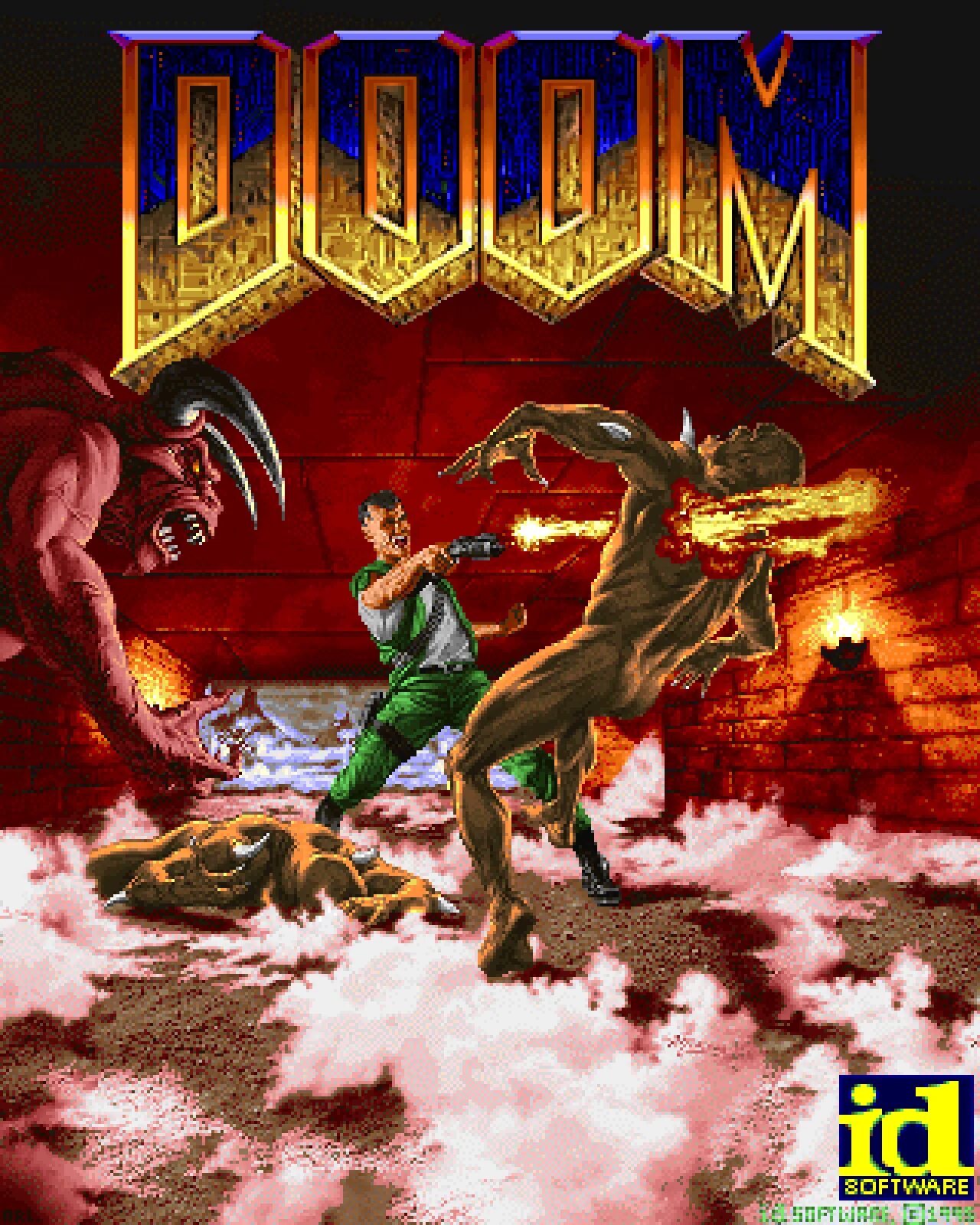 Doom ps1. Дум плейстейшен 1. doom 1 cover art. doom 1993 cover art.