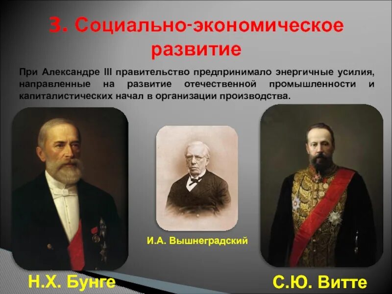 Бунге при Александре 3. Витте министр финансов при Александре 3. Промышленность и сельское хозяйство при александре 3