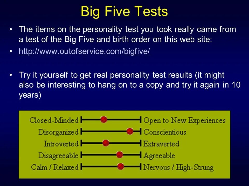 Тест на 5 сайт. Биг Файв тест. Big 5 тест. Big Five personality Test. Big Five Sloan.