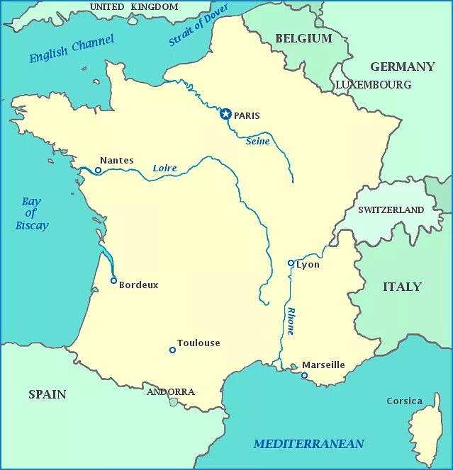 Река франции 2 букв. Крупные реки и озера Франции на карте. Реки Франции на карте. Карта Франции на французском языке с реками. Главные реки Франции на карте.