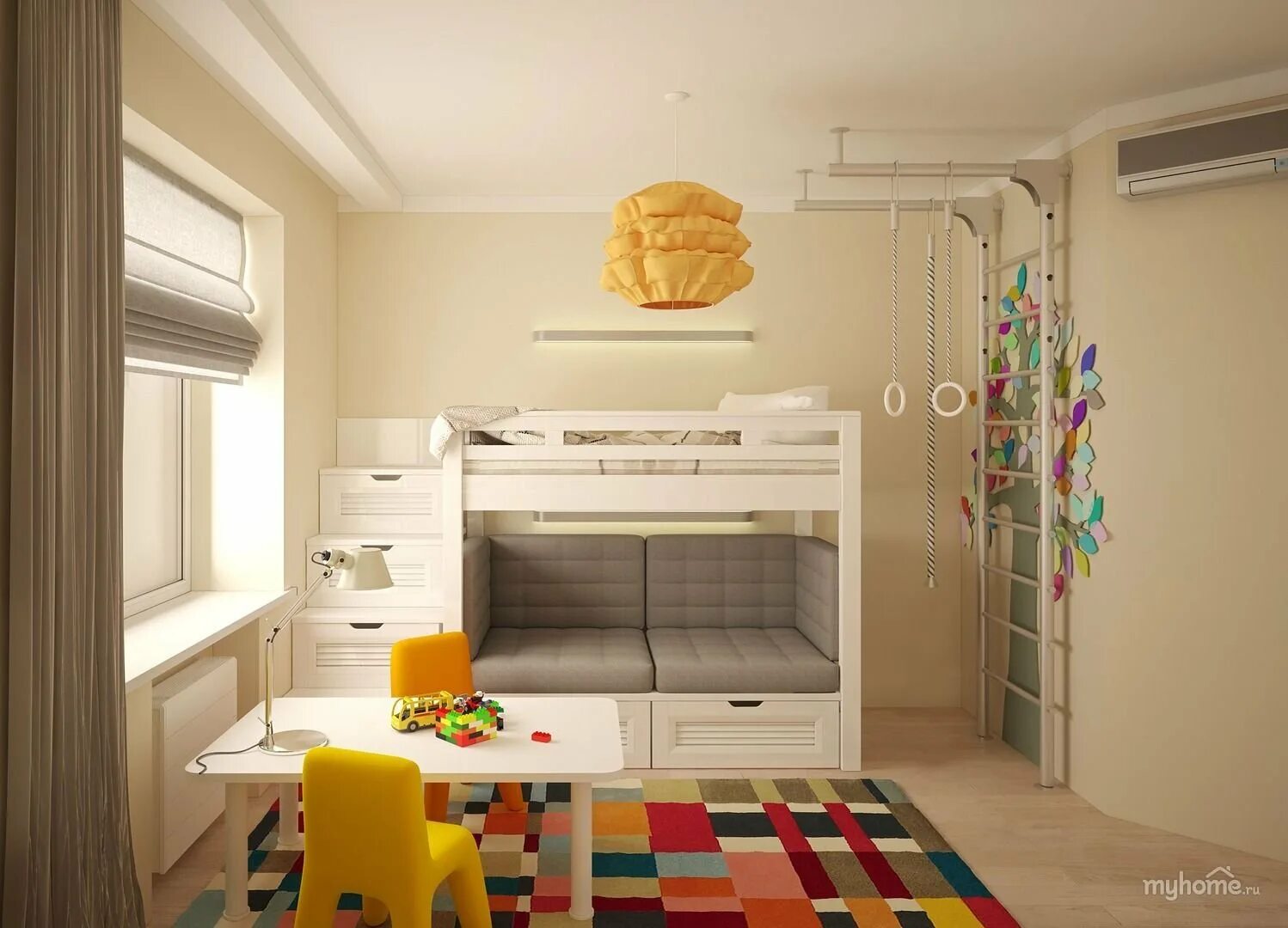 Решение для маленьких детей. Маленькая детская. Компактная детская комната. Маленькая комната для двоих детей. Компактная детская комната для двоих.