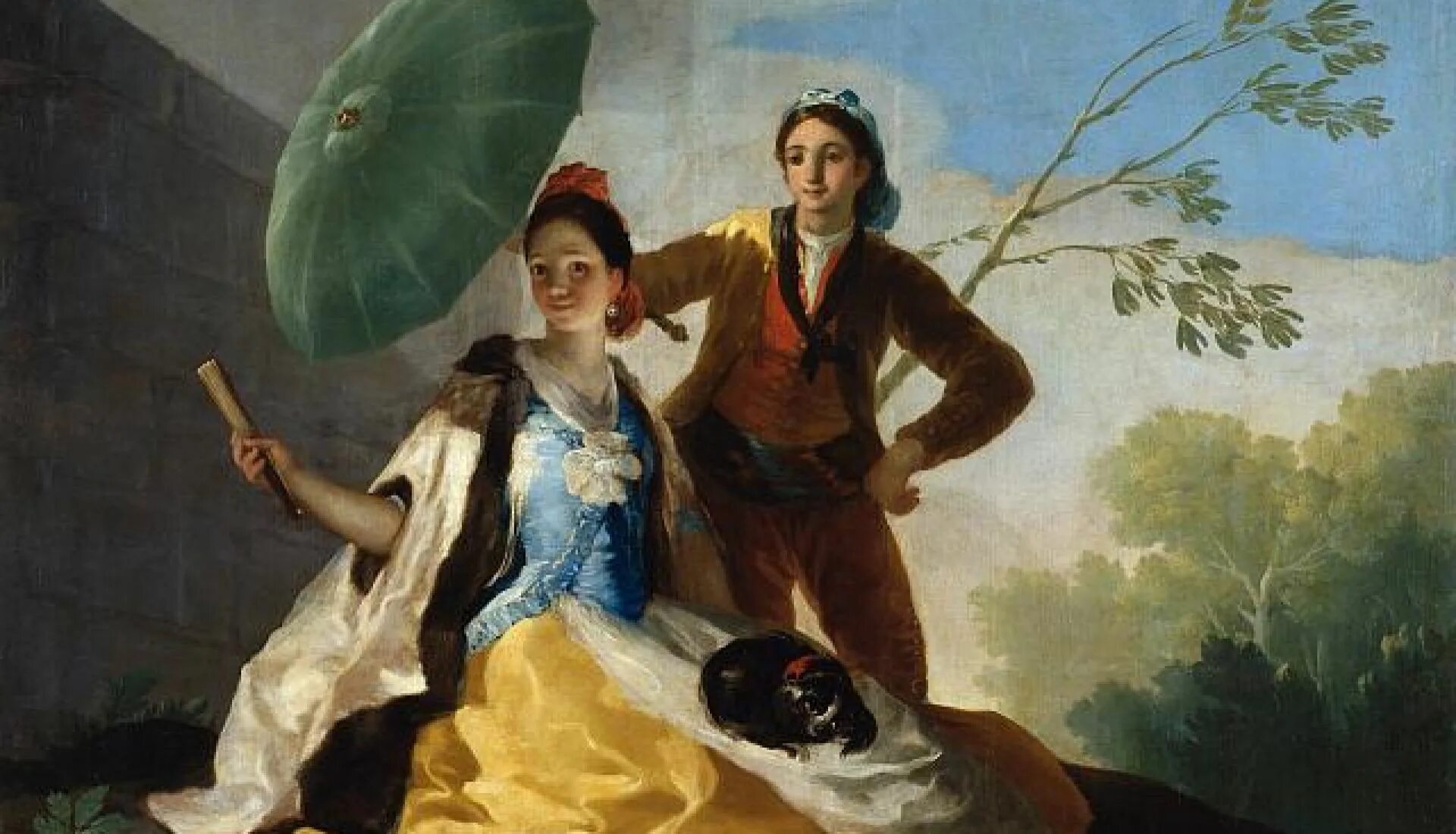 Франсиско Гойя зонтик 1777. Франсиско Гойя the Parasol. Зонтик 1777 Гойя. "Зонтик", 1777 художник: Франсиско Гойя. Даны три изображения произведений искусства