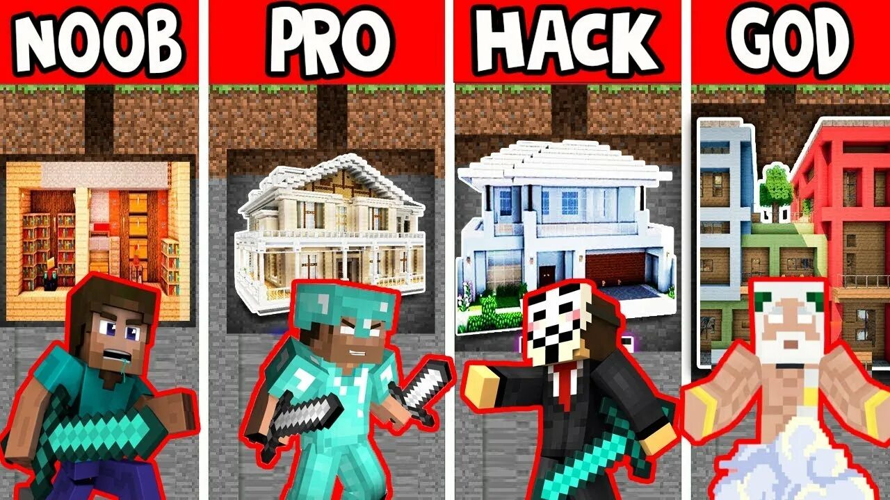 God hacks. NOOB vs Pro vs Hacker vs God майнкрафт. Майнкрафт НУБ про хакер Бог. NOOB Pro Hacker God. НУБИК профессионал хакер.