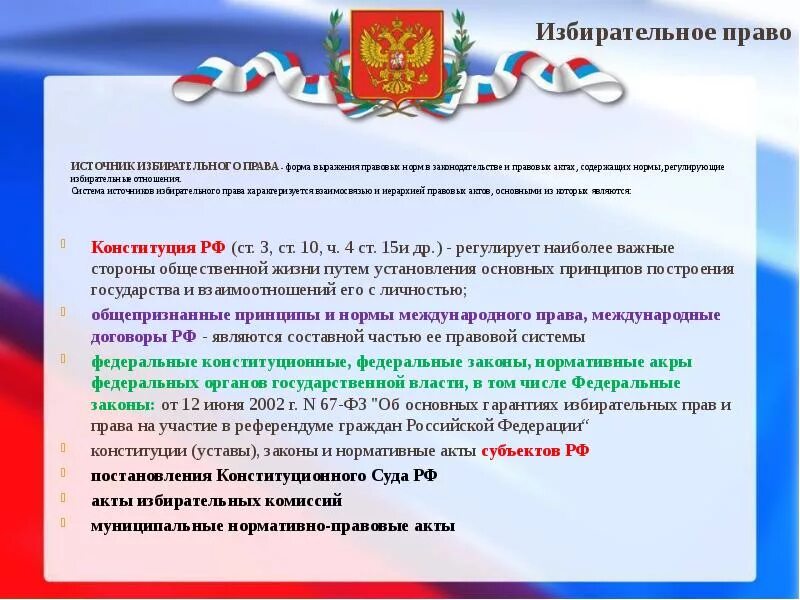 Избирательное право заключение. Избирательное право заключение