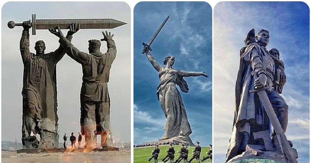 Меч победы воин освободитель вучетич. Мамаев курган 3 памятника. Мамаев курган 3 памятника. Памятники вучетича триптих. Мамаев курган 3 памятника.